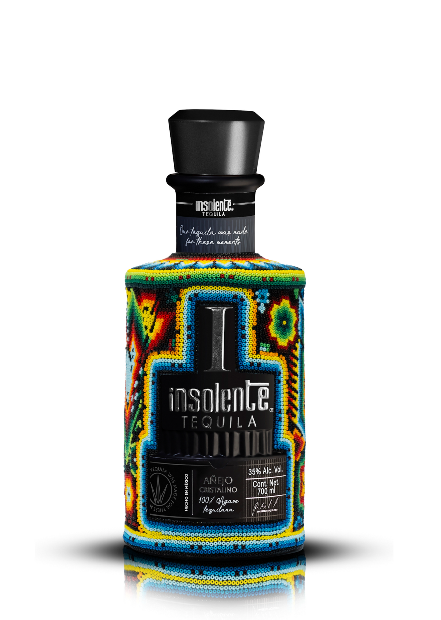 TEQUILA INSOLENTE AÑEJO CRISTALINO HUICHOL